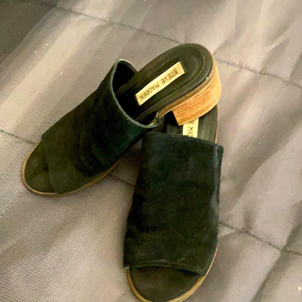 Steve Madden suede heeled slides